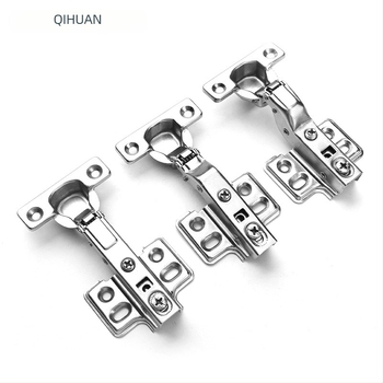 Balama pentru ușă de dulap cu amortizor hidraulic pentru deschidere silențioasă, corp din oțel laminat la rece, finisaj nichelat, pentru uși din lemn