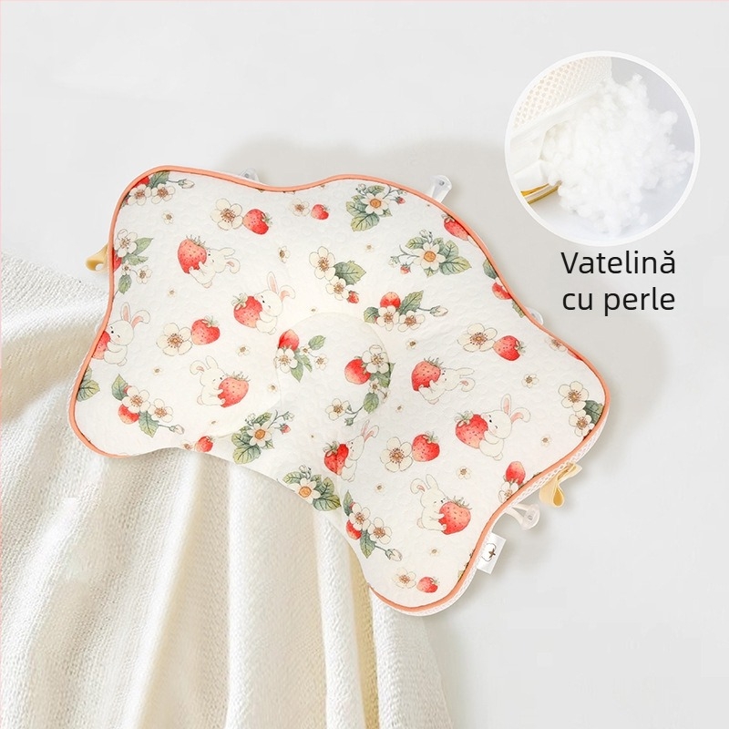 Perneță pentru bebeluși, în formă de stea de mare, nucleu din memory cotton, husă din fibre chimice, personalizare disponibilă; înălimea nucleului sub 5 cm; greutate sub 0,5 kg; potrivit pentru bebeluși.