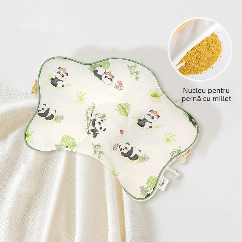 Perneță pentru bebeluși, în formă de stea de mare, nucleu din memory cotton, husă din fibre chimice, personalizare disponibilă; înălimea nucleului sub 5 cm; greutate sub 0,5 kg; potrivit pentru bebeluși.