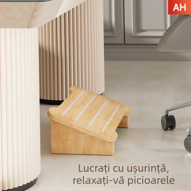 Sprijin pentru picioare din lemn sub birou — design modern minimalist, multifuncțional, organizator de birou pentru interior