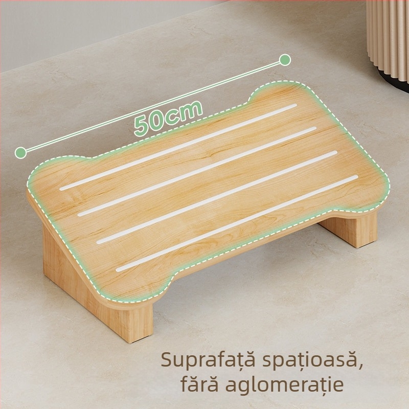 Sprijin pentru picioare din lemn sub birou — design modern minimalist, multifuncțional, organizator de birou pentru interior