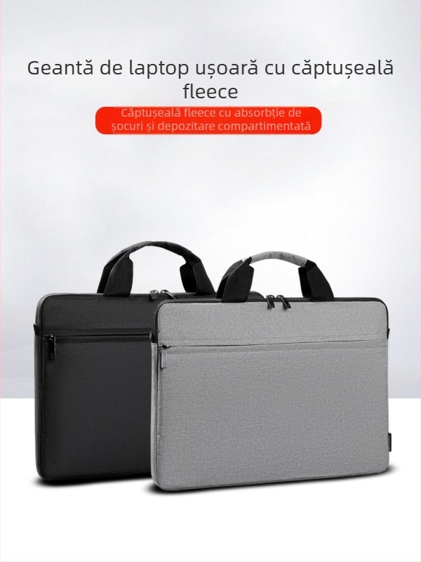 Geantă pentru laptop din poliester — respirabilă, impermeabilă, rezistentă la uzură și rezistentă la cutremure; model solid