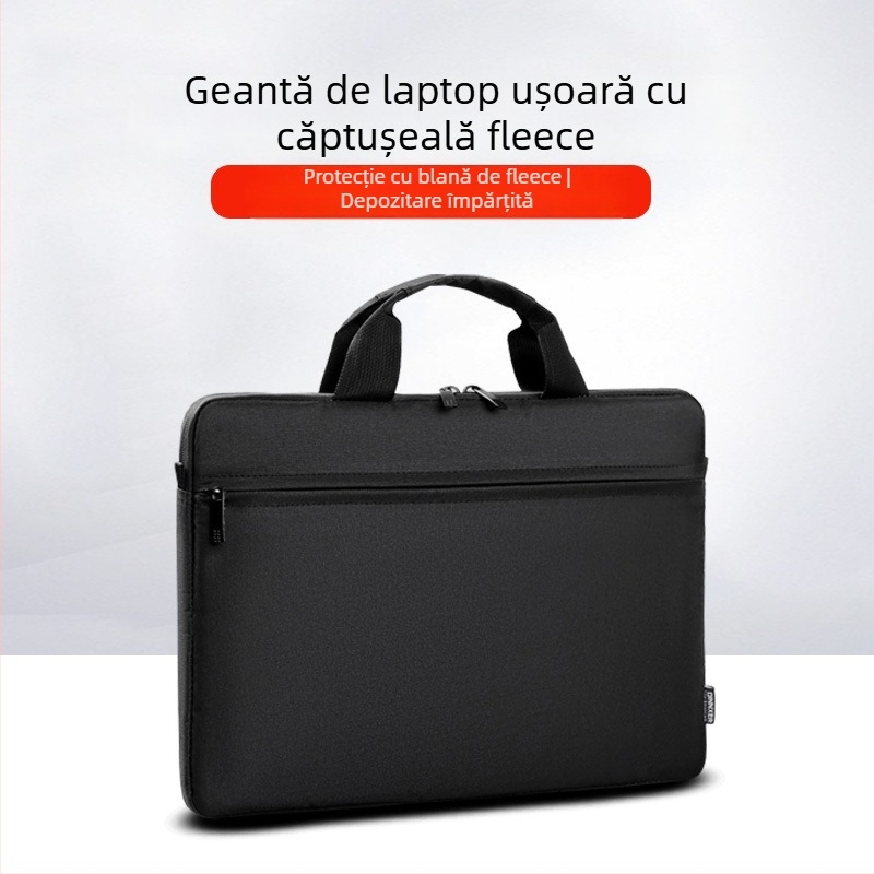 Geantă pentru laptop din poliester — respirabilă, impermeabilă, rezistentă la uzură și rezistentă la cutremure; model solid