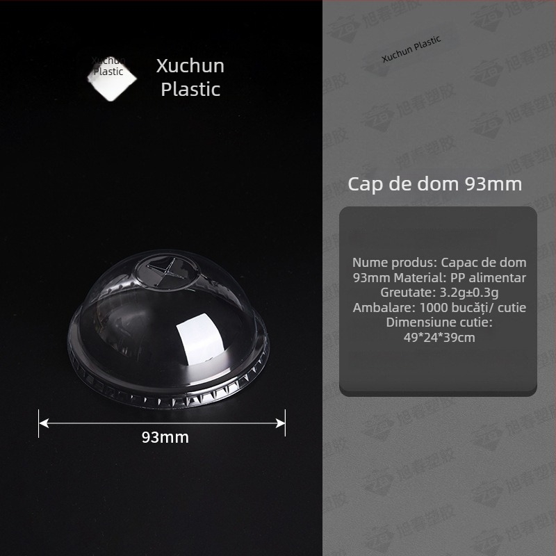 Cupa de cafea din plastic, de unică folosință — transparanță ridicată, rotundă, PET, 401–500 ml, model personalizabil, imprimare logo disponibil