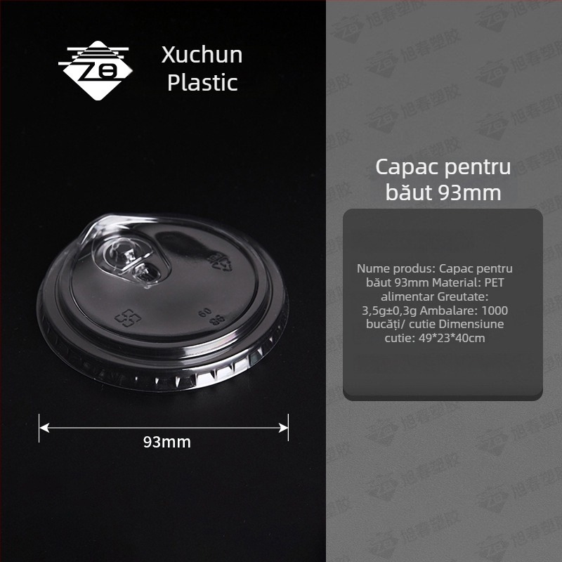 Cupa de cafea din plastic, de unică folosință — transparanță ridicată, rotundă, PET, 401–500 ml, model personalizabil, imprimare logo disponibil