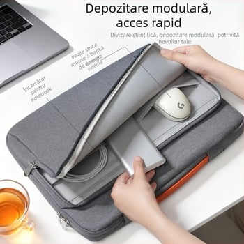 Geantă pentru laptop multifuncțională cu protecție tip airbag, material Oxford, respirabilă, rezistentă la uzură, anti-furt, antișoc, design pentru reducerea încărcării