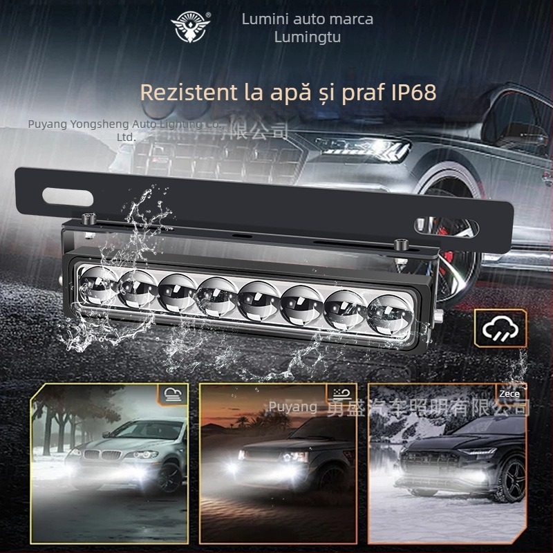 Lumină pentru plăcuța de înmatriculare, 8 LED, carcasă din aluminiu, 8–85V, rază lungă pentru vehicule off-road