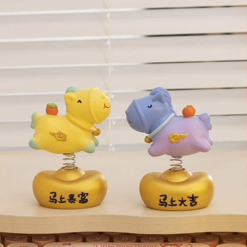 Figuură din rășină în stil caricatură: cal zodiac pentru birou, ornament decorativ pentru casă și birou, cadou