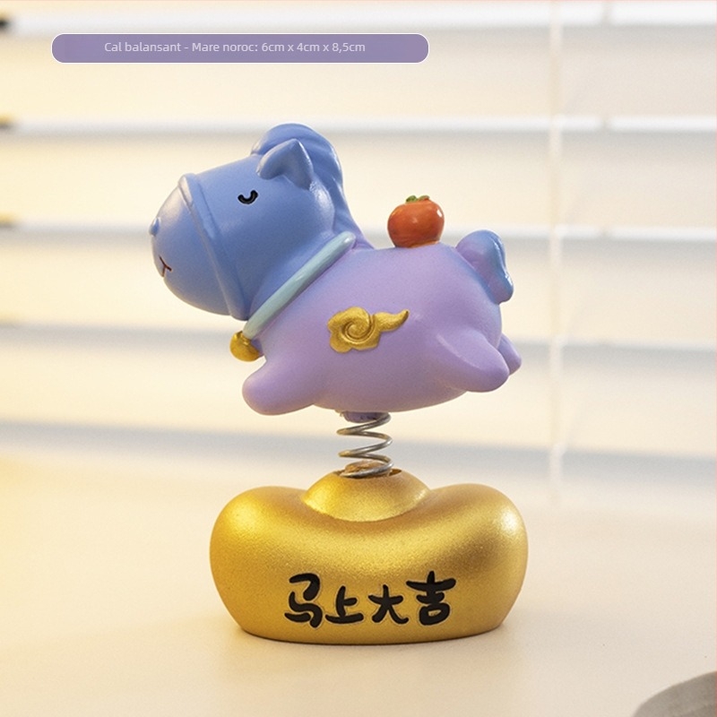 Figuură din rășină în stil caricatură: cal zodiac pentru birou, ornament decorativ pentru casă și birou, cadou