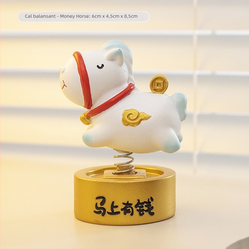 Figuură din rășină în stil caricatură: cal zodiac pentru birou, ornament decorativ pentru casă și birou, cadou