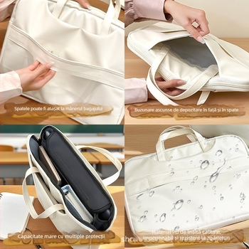 Husă pentru laptop din piele PU, impermeabilă, rezistentă la șocuri, separare uscat-umed, respirabilă