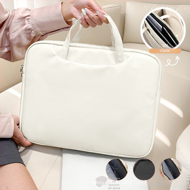Husă pentru laptop din piele PU, impermeabilă, rezistentă la șocuri, separare uscat-umed, respirabilă