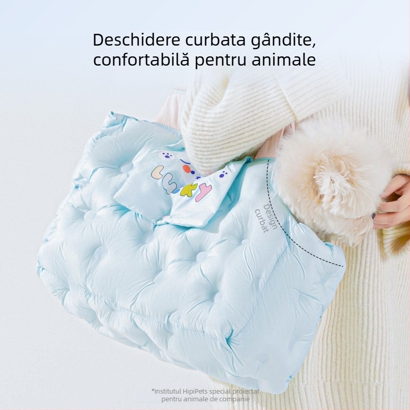 Geantă Sour Bear pentru animale de companie, pentru pisici și câini mici, cu umplutură moale din bumbac 3D, model desen animat, capacitate de până la 7,5 kg