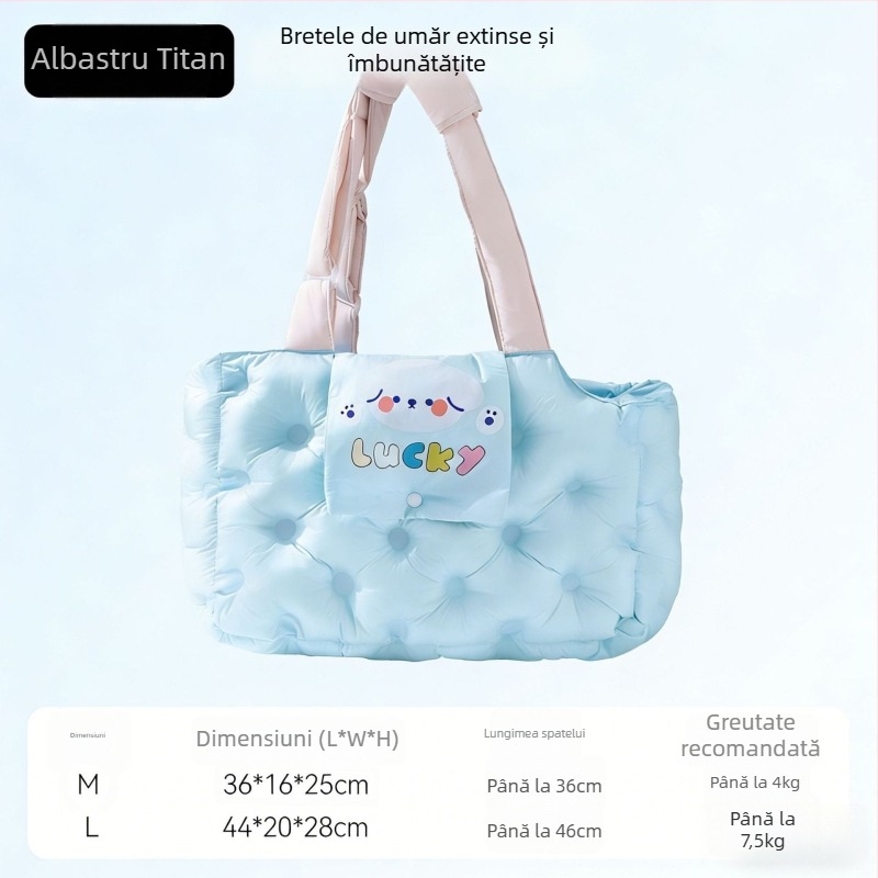 Geantă Sour Bear pentru animale de companie, pentru pisici și câini mici, cu umplutură moale din bumbac 3D, model desen animat, capacitate de până la 7,5 kg