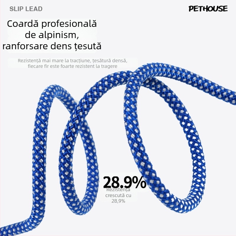 Lesă de dresaj pentru câini, anti-strângere, rezistentă la uzură, pentru câini de talie mare, medie și mică