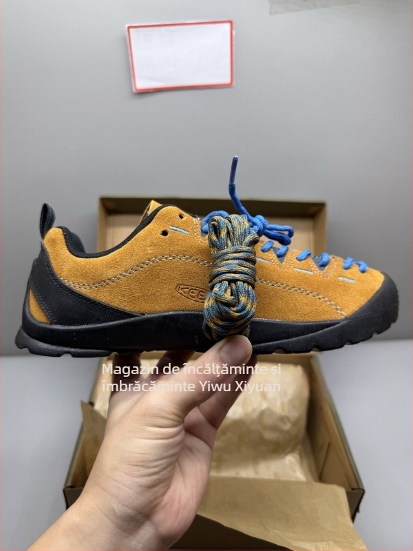 Pantofi de drumeție cu partea superioară din suede, talpă din cauciuc vulcanizat, unisex, talpă joasă, vârf ascuțit