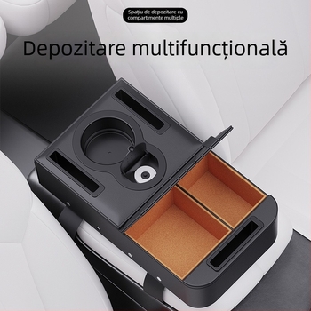 Organizator central pentru cotiera auto – Piele, Potrivire universală, Greutate 500 g, Spațiu de depozitare cinci într-unul