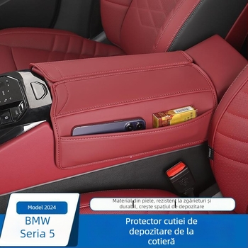 Husă din piele pentru cotiera BMW Seria 5 i5, set de 2 piese, protecție pentru spațiul central, origine Guangzhou, personalizare disponibilă, 24 de stiluri