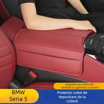 Husă din piele pentru cotiera BMW Seria 5 i5, set de 2 piese, protecție pentru spațiul central, origine Guangzhou, personalizare disponibilă, 24 de stiluri