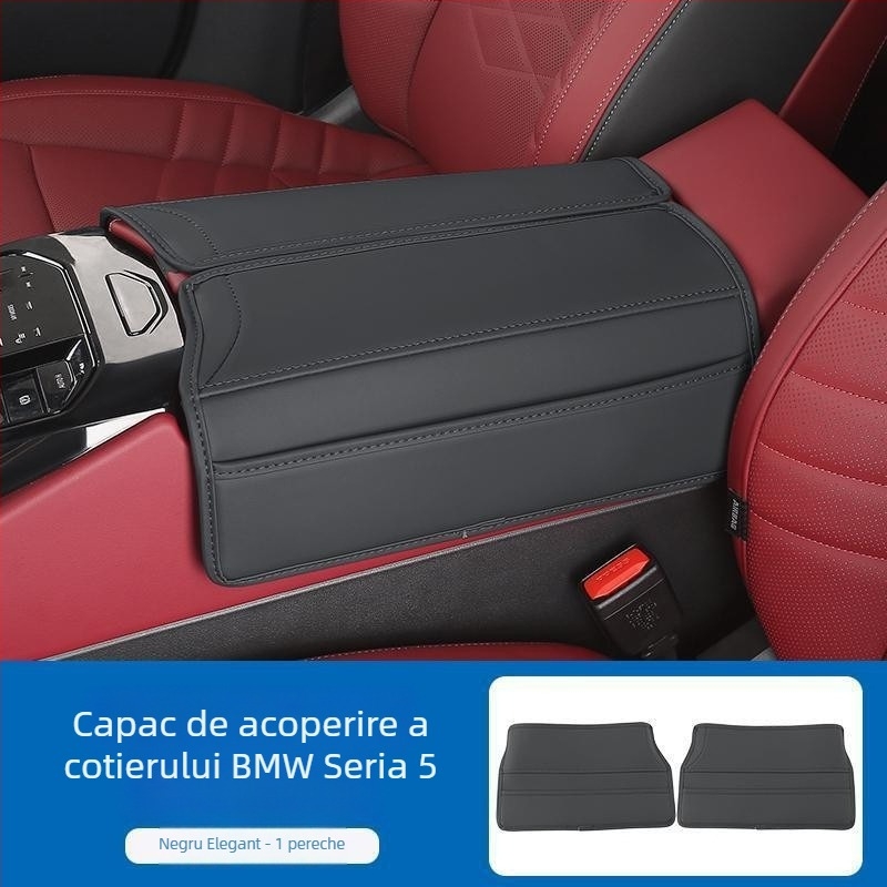 Husă din piele pentru cotiera BMW Seria 5 i5, set de 2 piese, protecție pentru spațiul central, origine Guangzhou, personalizare disponibilă, 24 de stiluri