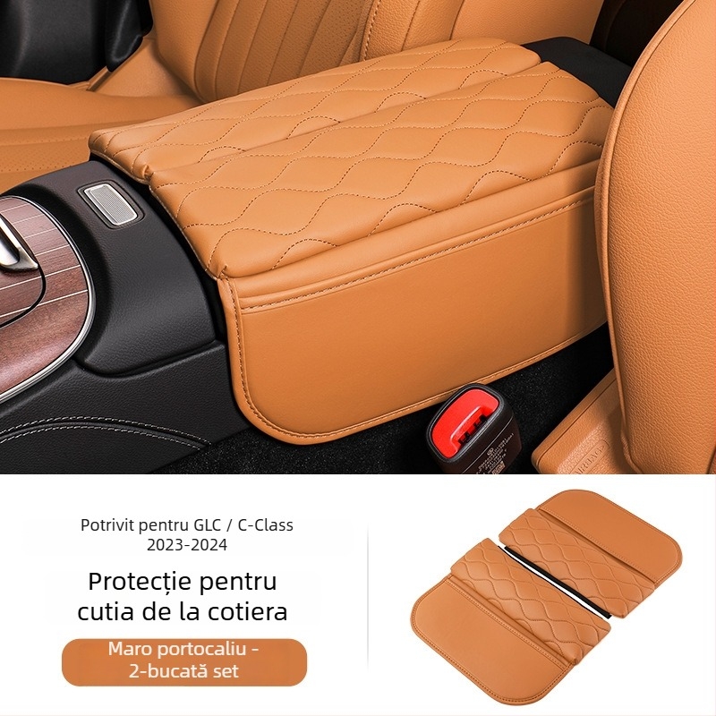 Pad protector pentru cotieră centrală Mercedes-Benz, înălțire a cotului, compatibil cu E-Class E300L, C-Class C260L și GLC
