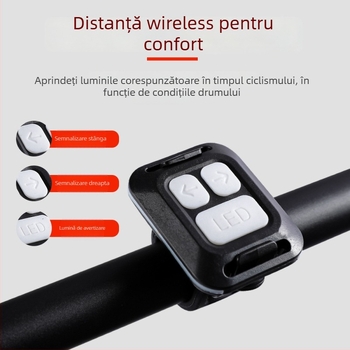 Meilong Kit de lumini pentru bicicletă, încărcare USB - far față și far spate, impermeabil
