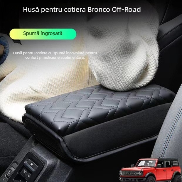 Ivinsi husă din piele pentru cotiera Ford Mustang – pernă centrală de ridicare