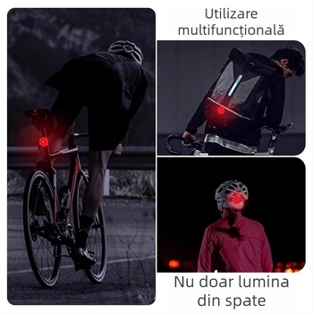 Lampa spate pentru bicicletă – design creativ, încărcabilă, pentru biciclete de munte și de drum
