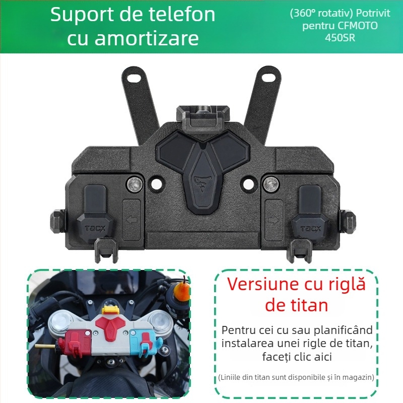 Suport pentru telefon pentru motocicletă, braț rotativ pentru navigație și protecție la șocuri