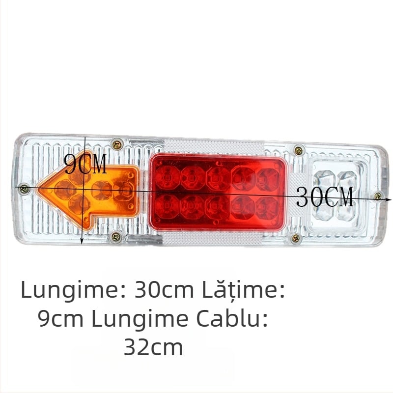 Lampă LED spate pentru triciclu electric, cu lumină de frână, semnalizare și lumină de mers – compatibilă 12V/48V/60V