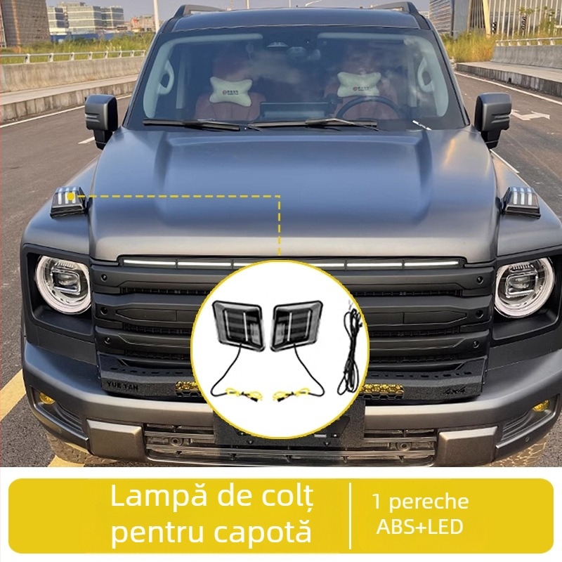 Lumini pentru capotă compatibile cu Haval H9, semnalizare dinamică, faruri de zi, lumini decorative exterioare, piese de modificare