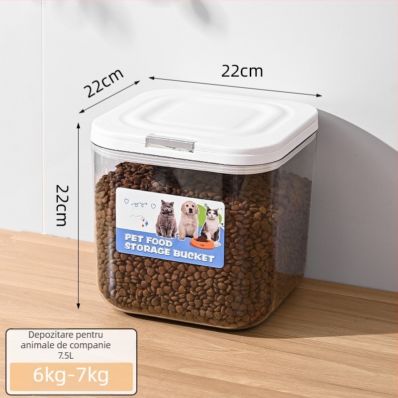 Morino recipient PET pentru depozitarea hranei pisicilor și câinilor – rezistent la umezeală, sigilat