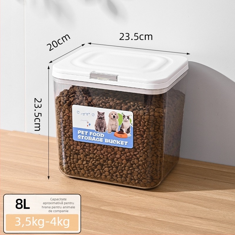 Morino recipient PET pentru depozitarea hranei pisicilor și câinilor – rezistent la umezeală, sigilat