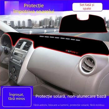 Padă de protecție solară pentru panoul central Nissan Sunny – Poliester, Model cu logo de marcă
