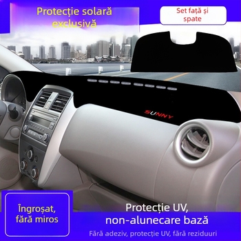 Padă de protecție solară pentru panoul central Nissan Sunny – Poliester, Model cu logo de marcă