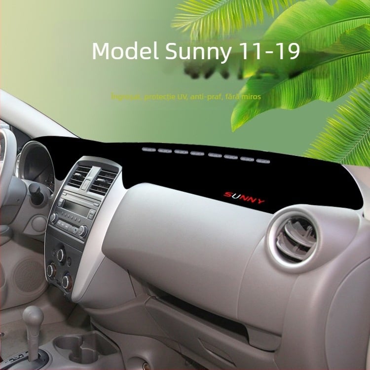 Padă de protecție solară pentru panoul central Nissan Sunny – Poliester, Model cu logo de marcă