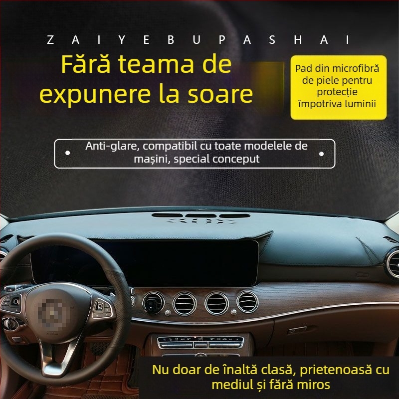 Covoraș pentru bord din piele (anti-reflexie) (Material: Piele; Tip: Potrivit pentru toate sezoanele; Stil: Mașină specială; Procesare și personalizare: Da; Logo imprimat: Nu)