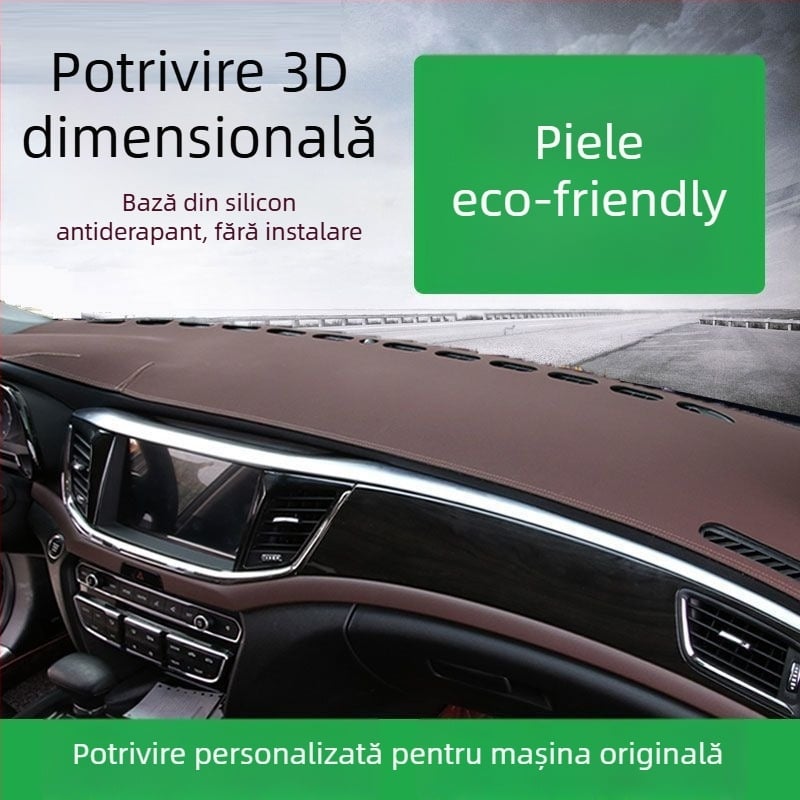 Covoraș pentru bord din piele (anti-reflexie) (Material: Piele; Tip: Potrivit pentru toate sezoanele; Stil: Mașină specială; Procesare și personalizare: Da; Logo imprimat: Nu)