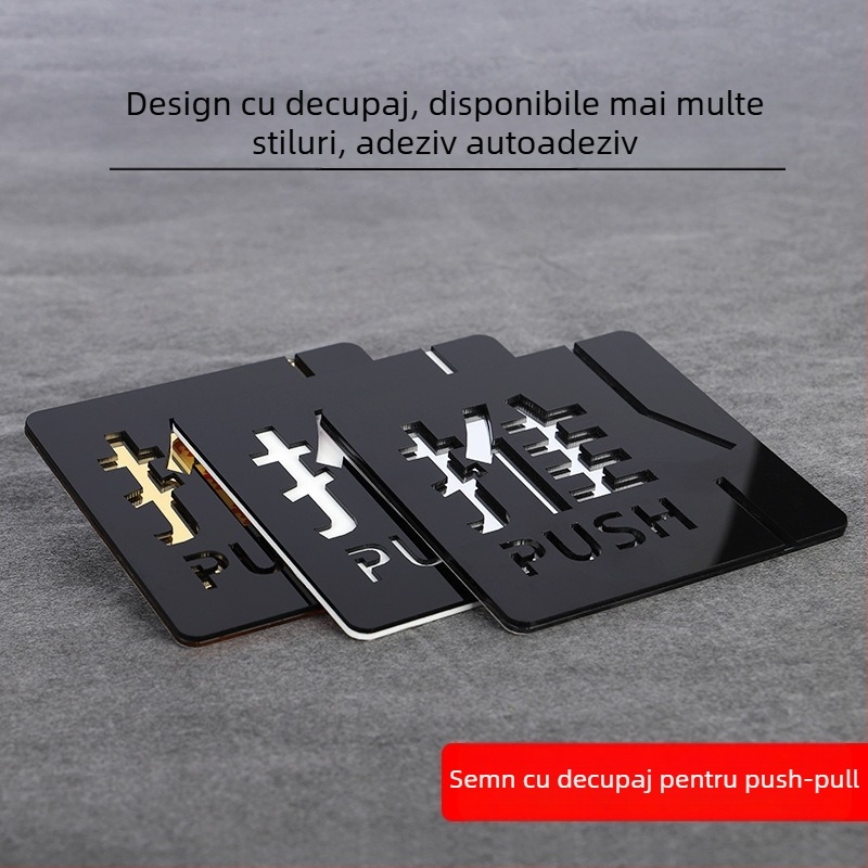 Semn ușă push-pull 3D din acril, cu două straturi, personalizare disponibilă, pentru hoteluri, birouri, centre comerciale