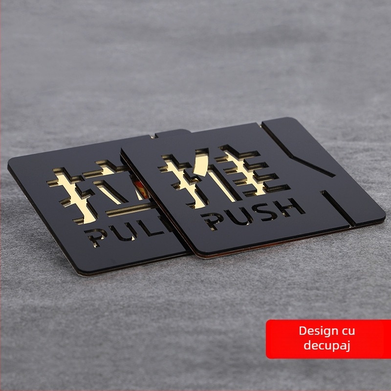 Semn ușă push-pull 3D din acril, cu două straturi, personalizare disponibilă, pentru hoteluri, birouri, centre comerciale