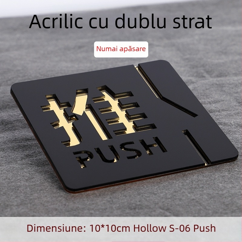Semn ușă push-pull 3D din acril, cu două straturi, personalizare disponibilă, pentru hoteluri, birouri, centre comerciale