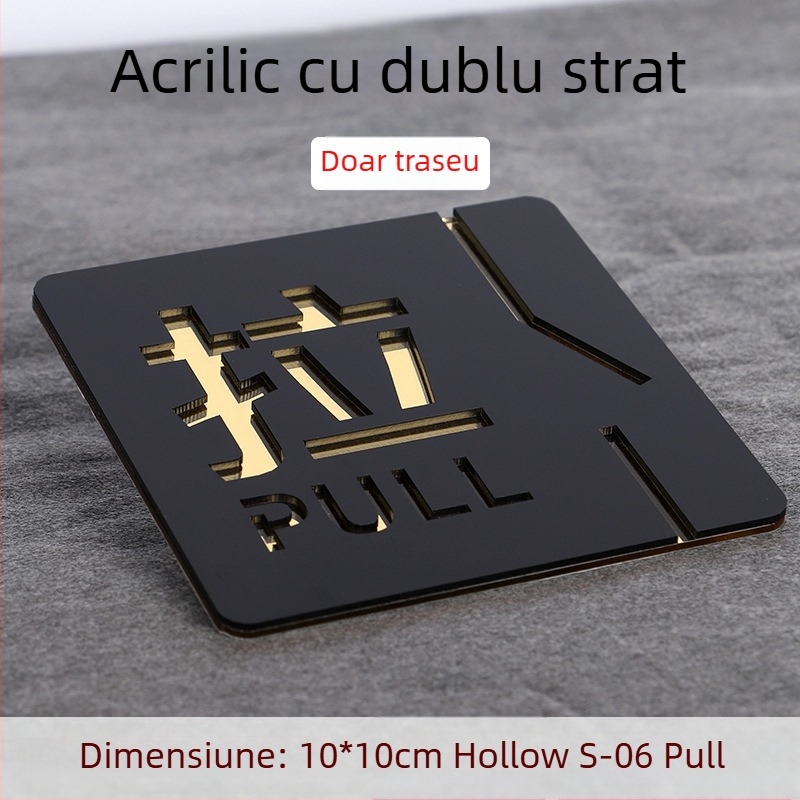 Semn ușă push-pull 3D din acril, cu două straturi, personalizare disponibilă, pentru hoteluri, birouri, centre comerciale