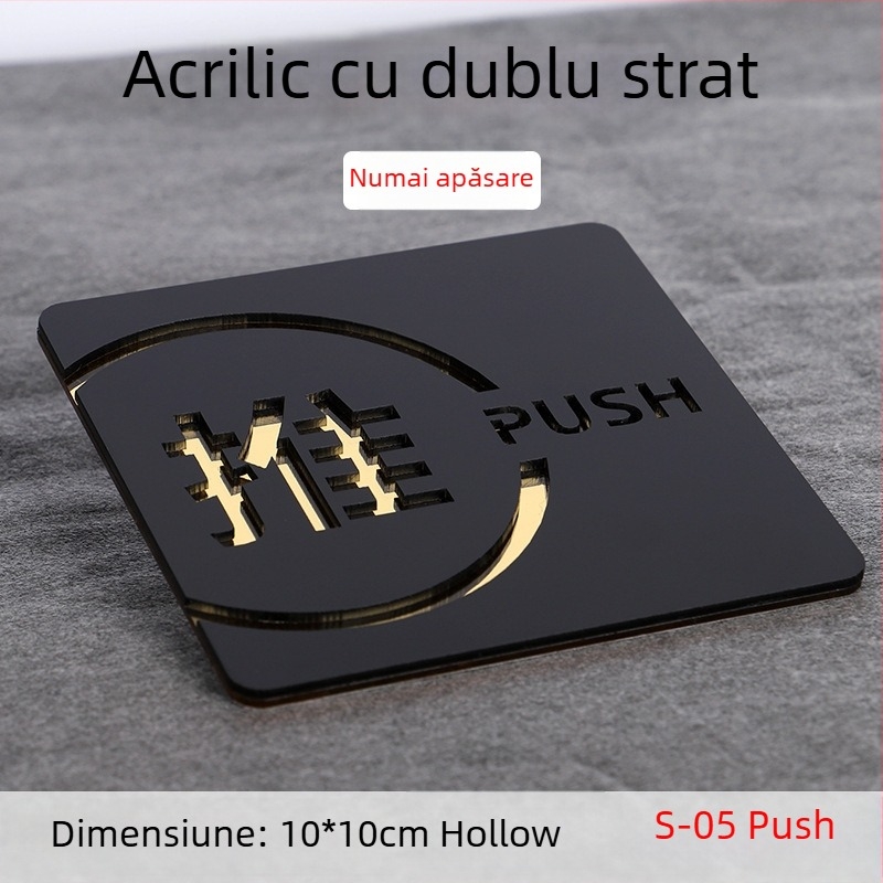 Semn ușă push-pull 3D din acril, cu două straturi, personalizare disponibilă, pentru hoteluri, birouri, centre comerciale