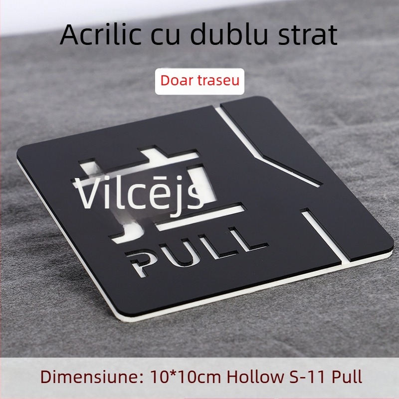 Semn ușă push-pull 3D din acril, cu două straturi, personalizare disponibilă, pentru hoteluri, birouri, centre comerciale