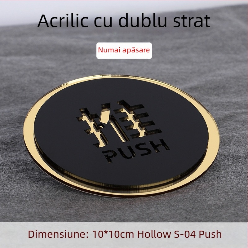 Semn ușă push-pull 3D din acril, cu două straturi, personalizare disponibilă, pentru hoteluri, birouri, centre comerciale