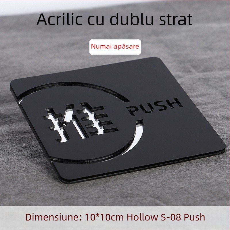 Semn ușă push-pull 3D din acril, cu două straturi, personalizare disponibilă, pentru hoteluri, birouri, centre comerciale