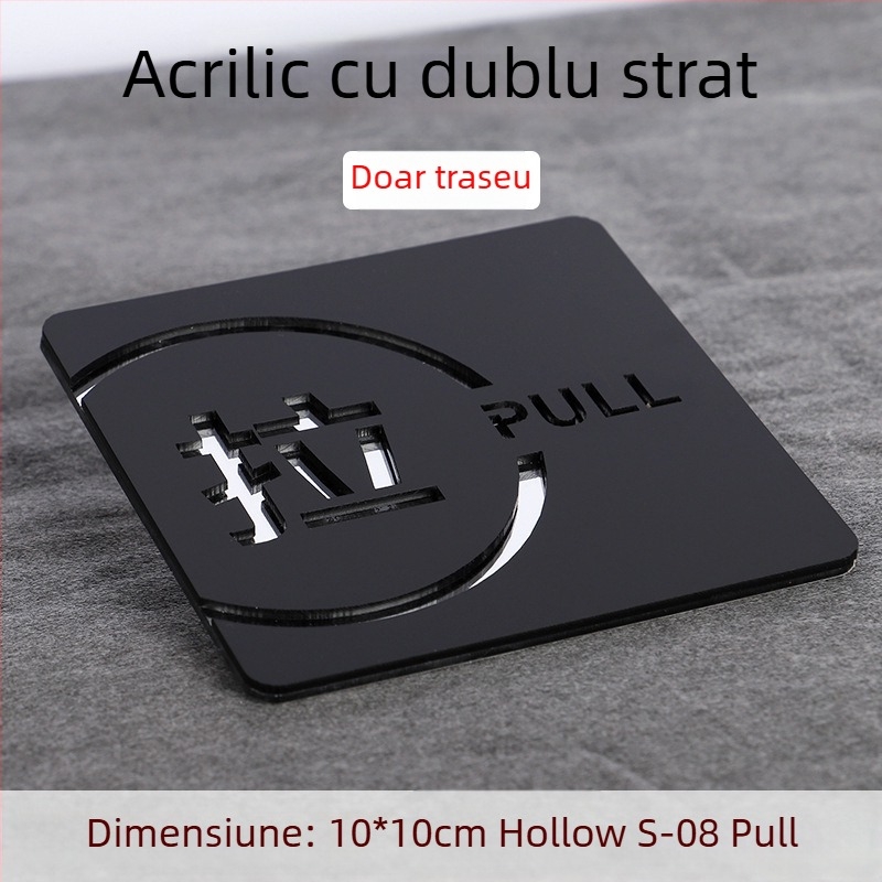 Semn ușă push-pull 3D din acril, cu două straturi, personalizare disponibilă, pentru hoteluri, birouri, centre comerciale