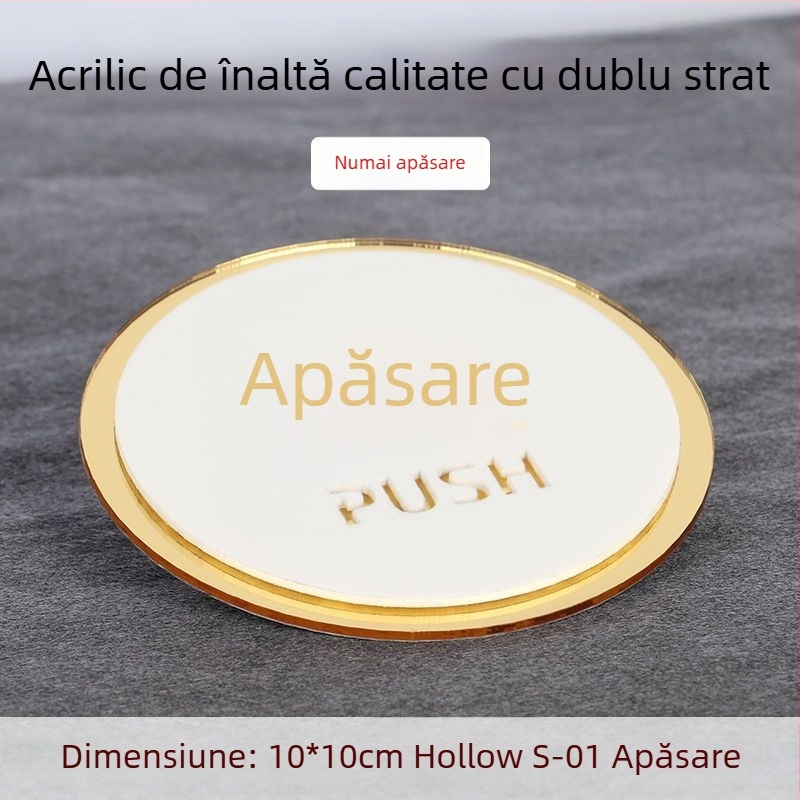 Semn ușă push-pull 3D din acril, cu două straturi, personalizare disponibilă, pentru hoteluri, birouri, centre comerciale