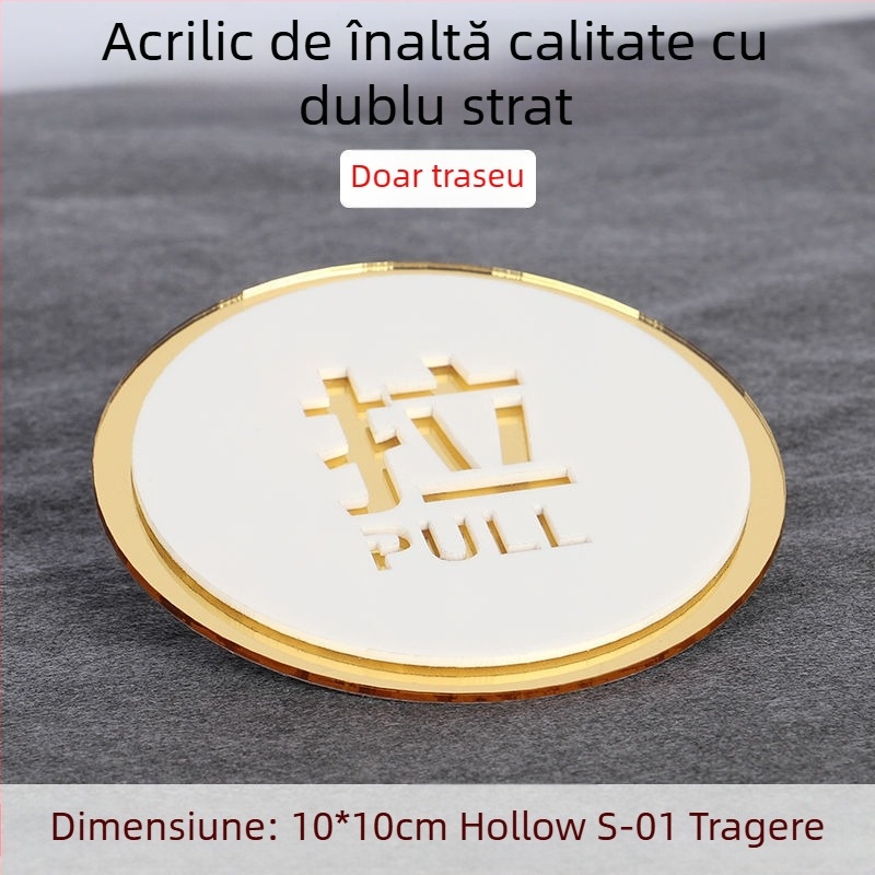 Semn ușă push-pull 3D din acril, cu două straturi, personalizare disponibilă, pentru hoteluri, birouri, centre comerciale