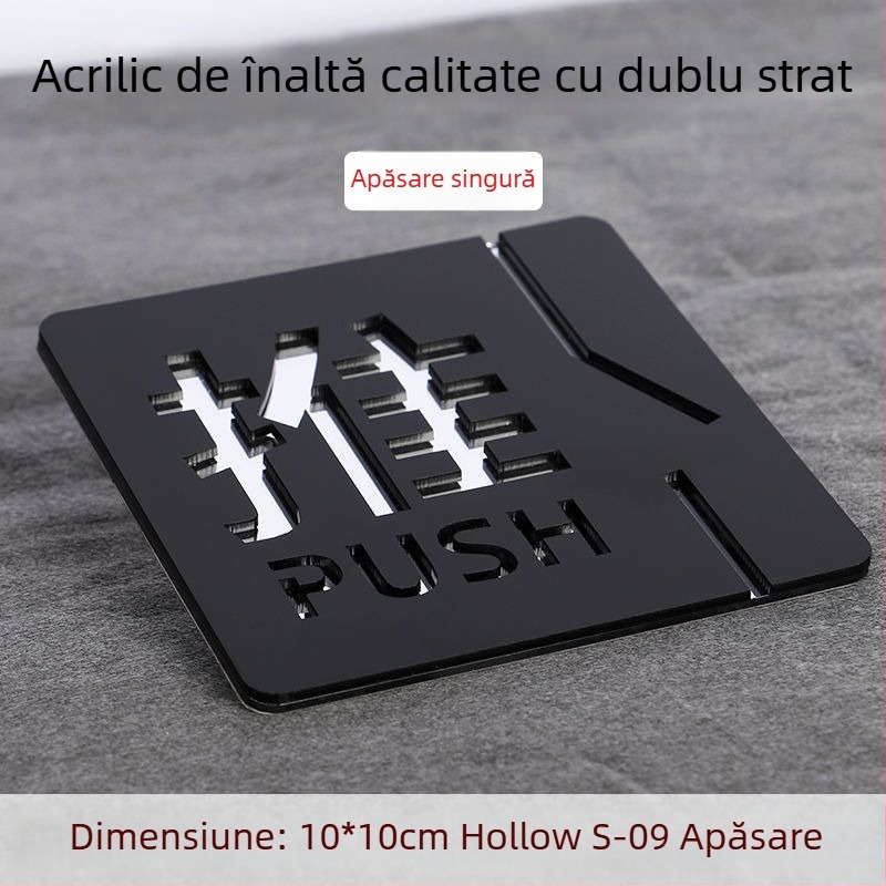 Semn ușă push-pull 3D din acril, cu două straturi, personalizare disponibilă, pentru hoteluri, birouri, centre comerciale